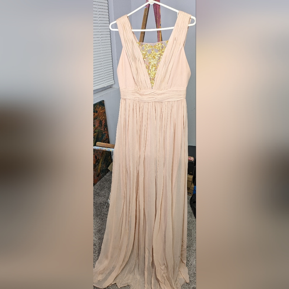 Marchesa Dress With Gold Accent
